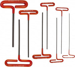 Bondhus - 8 Piece T-Handle Cushion Grip Hex Key Set - Hex Range 2 to 10mm - Americas Industrial Supply
