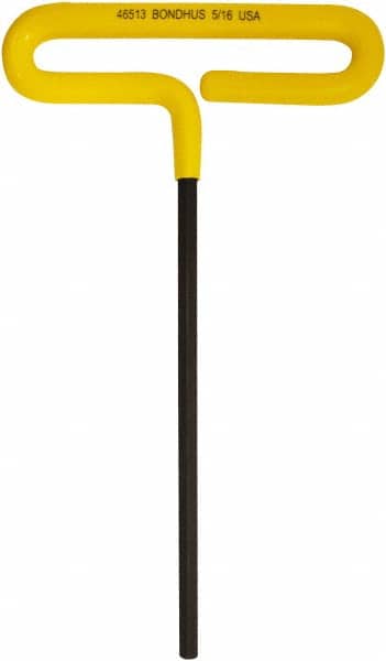 Bondhus - 5/16" Hex, T-Handle Cushion Grip, Hex Key - 264mm OAL, Inch System of Measurement - Americas Industrial Supply