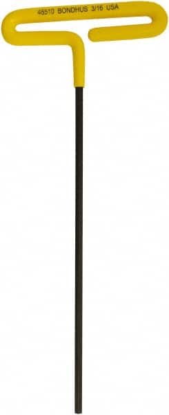 Bondhus - 3/16" Hex, T-Handle Cushion Grip, Hex Key - 248mm OAL, Inch System of Measurement - Americas Industrial Supply