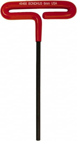 Bondhus - 6mm Hex, T-Handle Cushion Grip, Hex Key - 174mm OAL, Metric System of Measurement - Americas Industrial Supply