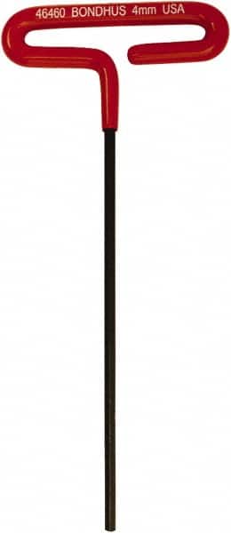 Bondhus - 4mm Hex, T-Handle Cushion Grip, Hex Key - 170mm OAL, Metric System of Measurement - Americas Industrial Supply
