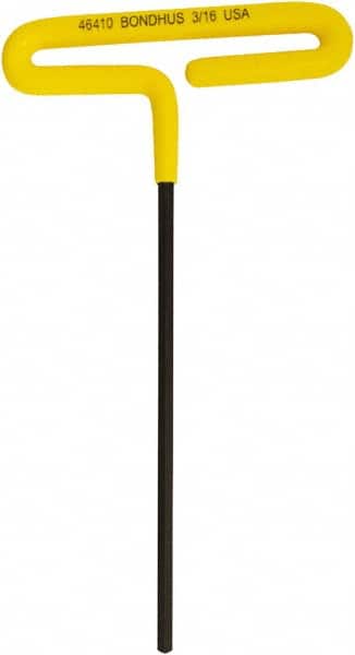 Bondhus - 3/16" Hex, T-Handle Cushion Grip, Hex Key - 171mm OAL, Inch System of Measurement - Americas Industrial Supply