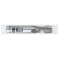 21/32 Dia. x 3-5/16 Overall Length 2-Flute Square End HSSE SE End Mill-Round Shank-Center Cutting-TiCN - Americas Industrial Supply
