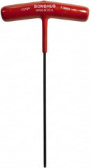Bondhus - 2.5mm Hex, T-Handle Cushion Grip, Ball End Hex Key - 172mm OAL, Protanium High Torque Steel, Metric System of Measurement - Americas Industrial Supply