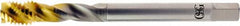 OSG - M14x2.00 3 Flute 6H Modified Bottoming Spiral Flute Tap - Vanadium High Speed Steel, TiN Finish, 110mm OAL, Right Hand Flute, Right Hand Thread, D7, Series 16455 - Exact Industrial Supply