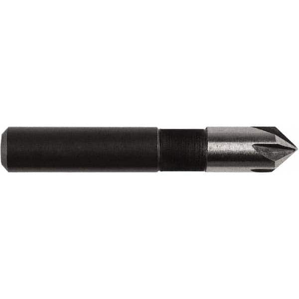 Irwin - 1/4" Head Diam, 1/4" Shank Diam, 5 Flute 82° High Speed Steel Countersink - Americas Industrial Supply