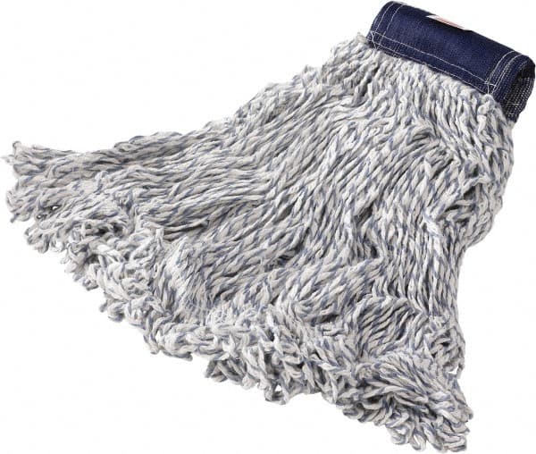 Rubbermaid - Blue Head Band, Large Blended Fiber Loop End Mop Pad - Quick Change Connection - Americas Industrial Supply