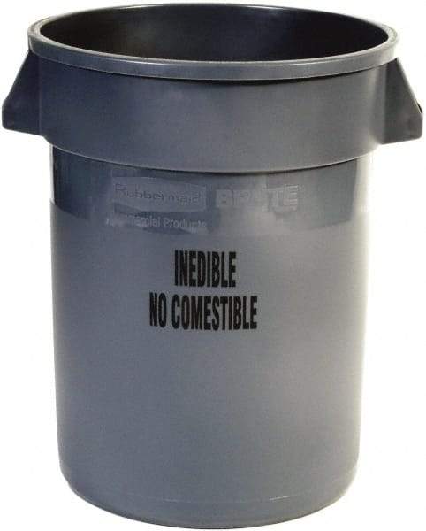Rubbermaid - Round, Gray Food Storage Container - 27.3" High x 22" Wide - Americas Industrial Supply