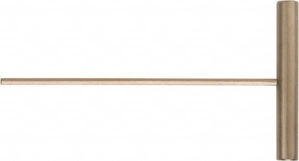 Ampco - 2mm Hex, T-Handle, Nonsparking Hex Key - 150mm OAL, Beryllium Copper Alloy & Nickel Aluminum Bronze, Metric System of Measurement - Americas Industrial Supply
