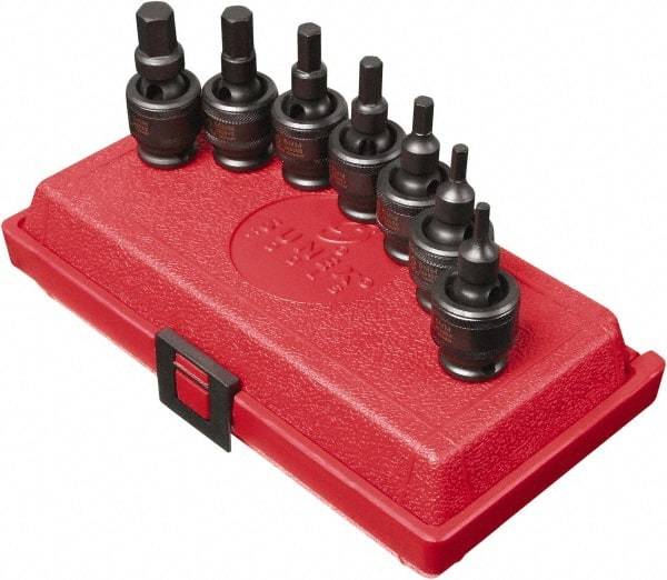 Sunex Tools - 7 Piece 3/8" Drive Metric Impact Hex Bit Socket Set - 4 to 12mm Hex - Americas Industrial Supply