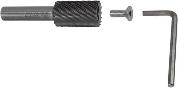 Controx - 7/8" Diam, 1-1/2" LOC, Plain End, Powdered Metal Diamond Pattern Router Bit - Right Hand Cut, 3-1/2" OAL - Americas Industrial Supply