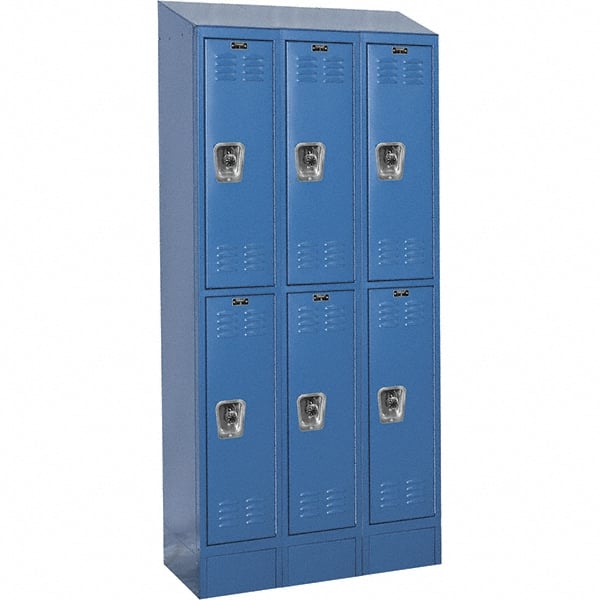 Hallowell - 6 Door, 2 Tier, Ready-Built Wardrobe & Box Lockers - Americas Industrial Supply