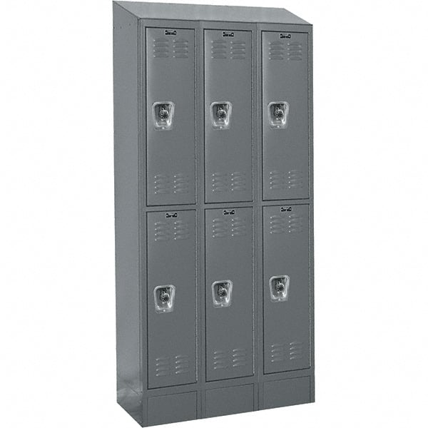 Hallowell - 6 Door, 2 Tier, Ready-Built Wardrobe & Box Lockers - Americas Industrial Supply