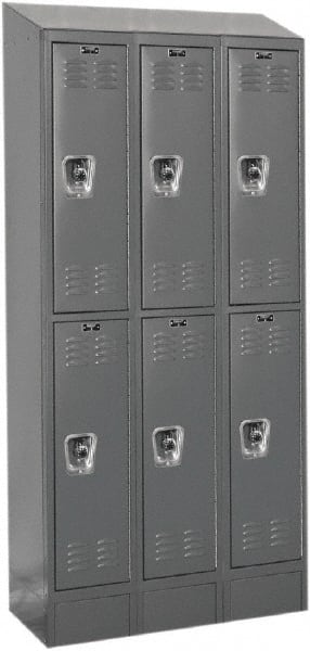 Hallowell - 6 Door, 2 Tier, Ready-Built Wardrobe & Box Lockers - Americas Industrial Supply