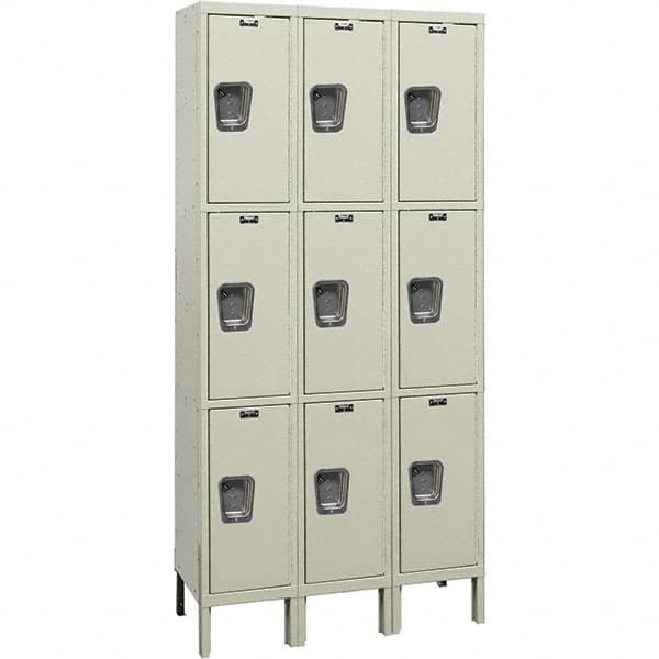 Hallowell - 9 Door, 3 Tier, Premium Wardrobe Lockers - Americas Industrial Supply
