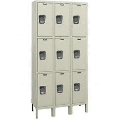 Hallowell - 9 Door, 3 Tier, Premium Wardrobe Lockers - Americas Industrial Supply
