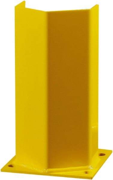 Hallowell - 12" High, Yellow Steel Post Protector - 7" Wide x 7" Long Mounting Plate, 9 Lb - Americas Industrial Supply