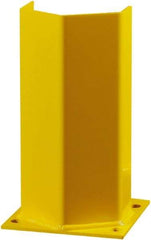 Hallowell - 12" High, Yellow Steel Post Protector - 7" Wide x 7" Long Mounting Plate, 9 Lb - Americas Industrial Supply