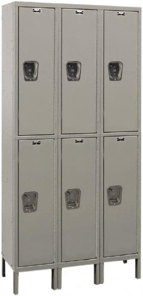 Hallowell - 6 Door, 2 Tier, Premium Wardrobe Lockers - Americas Industrial Supply