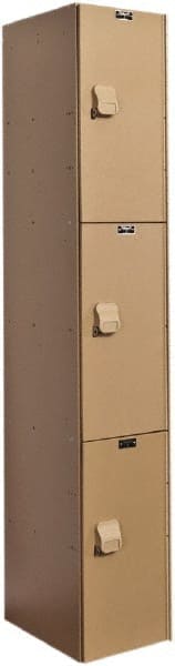 Hallowell - 3 Door, 3 Tier, Solid Plastic Locker - Americas Industrial Supply