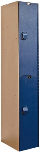 Hallowell - 2 Door, 2 Tier, Solid Plastic Locker - Americas Industrial Supply