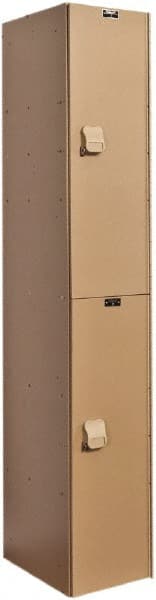Hallowell - 2 Door, 2 Tier, Solid Plastic Locker - Americas Industrial Supply