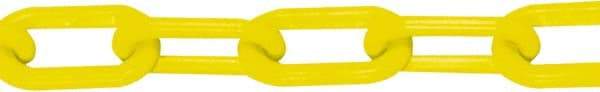 PRO-SAFE - 50' Long x 1-1/2" Wide Plastic Chain - Yellow - Americas Industrial Supply