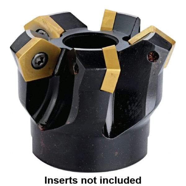 Kennametal - 160mm Cut Diam, 40mm Arbor Hole, 5.5mm Max Depth of Cut, 54° Indexable Chamfer & Angle Face Mill - 10 Inserts, PD.X 1204... Insert, 10 Flutes, Series KMS - Americas Industrial Supply