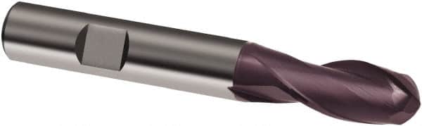 Guhring - 4mm, 8mm LOC, 6mm Shank Diam, 57mm OAL, 2 Flute, Solid Carbide Square End Mill - Single End, FIREX Finish, Spiral Flute, 30° Helix, Right Hand Cut, Right Hand Flute, Series 3049 - Americas Industrial Supply
