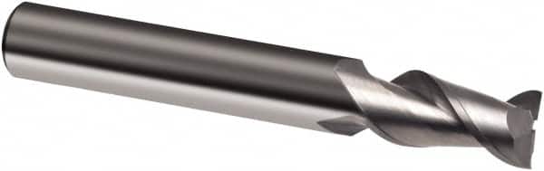 Guhring - 1/2", 2" LOC, 1/2" Shank Diam, 4-1/2" OAL, 2 Flute, Solid Carbide Square End Mill - Single End, Super-A Finish, Spiral Flute, 45° Helix, Right Hand Cut, Right Hand Flute, Series 3875 - Americas Industrial Supply