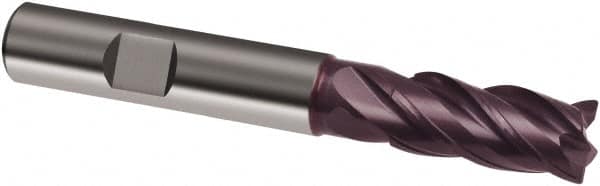 Guhring - 12mm, 26mm LOC, 12mm Shank Diam, 83mm OAL, 4 Flute, Solid Carbide Square End Mill - Single End, FIREX Finish, Spiral Flute, 35/38° Helix, Centercutting, Right Hand Cut, Right Hand Flute, Series 3873 - Americas Industrial Supply