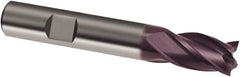 Guhring - 8mm, 12mm LOC, 8mm Shank Diam, 58mm OAL, 4 Flute, Solid Carbide Square End Mill - Single End, FIREX Finish, Spiral Flute, 30° Helix, Right Hand Cut, Right Hand Flute, Series 3721 - Americas Industrial Supply