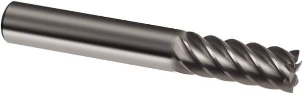 Guhring - 4mm, 11mm LOC, 4mm Shank Diam, 57mm OAL, 6 Flute, Solid Carbide Square End Mill - Single End, Uncoated, Spiral Flute, 45° Helix, Right Hand Cut, Right Hand Flute, Series 3311 - Americas Industrial Supply