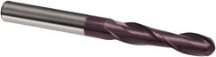 Guhring - 7/16" Diam, 2" LOC, 2 Flute Solid Carbide Ball End Mill - FIREX Finish, Single End, 4-1/2" OAL, 7/16" Shank Diam, Spiral Flute - Americas Industrial Supply