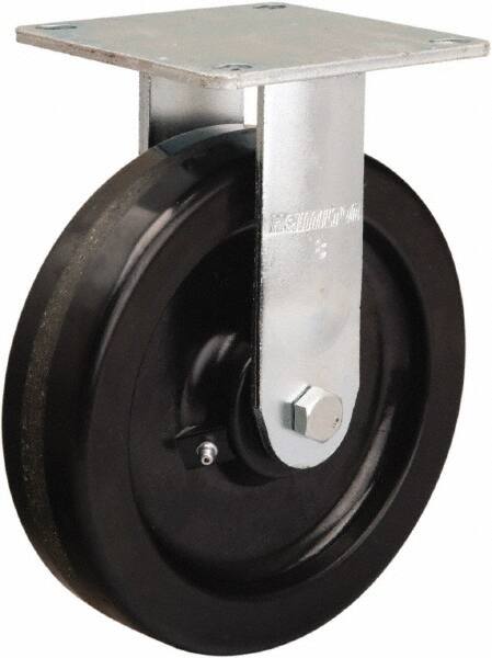 Hamilton - 8" Diam x 2" Wide x 9-1/2" OAH Top Plate Mount Rigid Caster - Phenolic, 900 Lb Capacity, Straight Roller Bearing, 5 x 5-1/2" Plate - Americas Industrial Supply