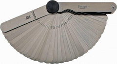 Starrett - 31 Piece, 0.0015 to 0.035" Thick, Parallel Feeler Gage Set - 3-1/32" Leaf Length, 1/2" Wide, Tempered Steel - Americas Industrial Supply