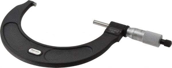 Starrett - 4 to 5" Range, 0.0001" Graduation, Mechanical Outside Micrometer - Ratchet Stop Thimble, Accurate to 0.0001", Digital Counter - Americas Industrial Supply