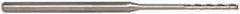 Accupro - 0.065", 1/2" LOC, 1/8" Shank Diam, 2-1/2" OAL, 3 Flute, Solid Carbide Square End Mill - Single End, Uncoated, Spiral Flute, 30° Helix, Centercutting, Series Miniature - Americas Industrial Supply