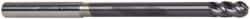 Accupro - 3/16" Diam, 3/8" LOC, 4 Flute Solid Carbide Ball End Mill - AlTiN Finish, Single End, 3" OAL, 3/16" Shank Diam, Spiral Flute - Americas Industrial Supply