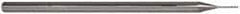 Accupro - 0.02", 0.03" LOC, 1/8" Shank Diam, 2-1/2" OAL, 3 Flute, Solid Carbide Square End Mill - Single End, Uncoated, Spiral Flute, 30° Helix, Centercutting, Right Hand Cut, Right Hand Flute, Series Miniature - Americas Industrial Supply