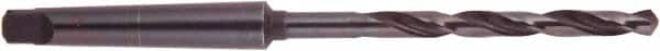 National Twist Drill - 2-5/8", 5MT 118° Point High Speed Steel Taper Shank Drill Bit - Oxide Finish, 11-7/8" Flute Length, 19-1/2" OAL, Spiral Flute, Series 200 - Americas Industrial Supply