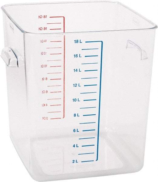 Rubbermaid - Rectangular, Clear Polycarbonate Food Storage Container - 11.9" High x 10-1/2" Wide x 11.3" Long - Americas Industrial Supply