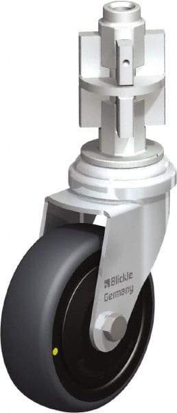 Blickle - 3" Diam x 63/64" Wide x 4" OAH Metal Expander Mount Swivel Caster - Rubber Elastomer (TPE), 110 Lb Capacity, Ball Bearing, Metal Expander Stem - Americas Industrial Supply
