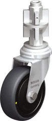 Blickle - 3" Diam x 63/64" Wide x 4" OAH Metal Expander Mount Swivel Caster - Rubber Elastomer (TPE), 110 Lb Capacity, Ball Bearing, Metal Expander Stem - Americas Industrial Supply