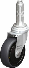 Blickle - 3" Diam x 63/64" Wide x 4" OAH Metal Expander Mount Swivel Caster - Rubber Elastomer (TPE), 110 Lb Capacity, Ball Bearing, Metal Expander Stem - Americas Industrial Supply