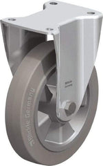 Blickle - 8" Diam x 1-31/32" Wide x 9-41/64" OAH Top Plate Mount Rigid Caster - Solid Rubber, 1,100 Lb Capacity, Ball Bearing, 5-1/2 x 4-3/8" Plate - Americas Industrial Supply