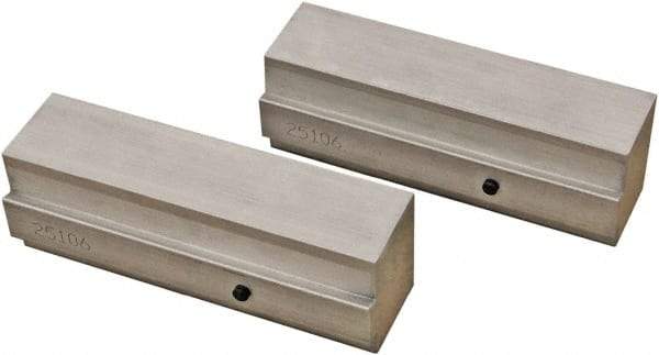 CarveSmart - 1-1/2" Wide x 2" High x 1-1/2" Thick, Flat/No Step Vise Jaw - Soft, Aluminum, Fixed Jaw, Compatible with 6" Vises - Americas Industrial Supply