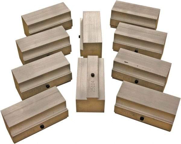 CarveSmart - 1-1/2" Wide x 2" High x 1-1/2" Thick, Flat/No Step Vise Jaw - Soft, Aluminum, Fixed Jaw, Compatible with 6" Vises - Americas Industrial Supply