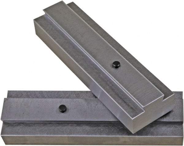 CarveSmart - 3/4" Wide x 1.71" High x 3/4" Thick, Flat/No Step Vise Jaw - Soft, Ductile Iron, Fixed Jaw, Compatible with 6" Vises - Americas Industrial Supply