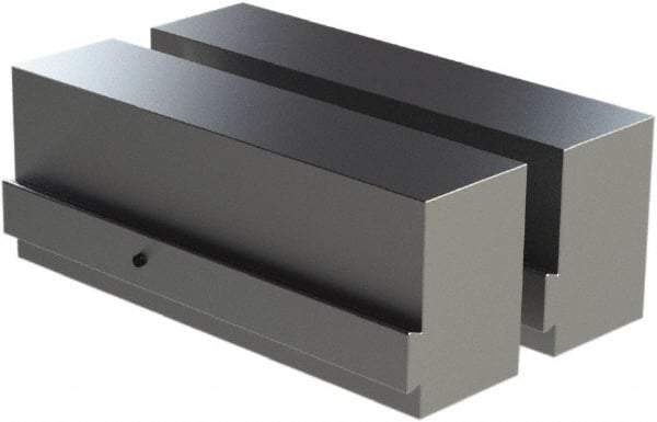 CarveSmart - 2" Wide x 3" High x 2" Thick, Flat/No Step Vise Jaw - Soft, Aluminum, Fixed Jaw, Compatible with 6" Vises - Americas Industrial Supply